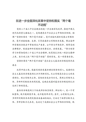 在进一步全面深化改革中坚持和落实“两个毫不动摇”.docx