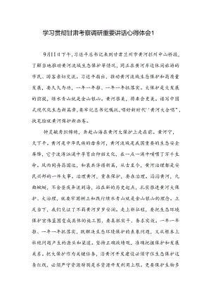 学习贯彻2024年9月甘肃考察调研重要讲话精神心得体会研讨发言2篇.docx