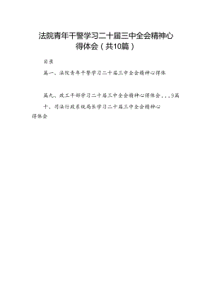 法院青年干警学习二十届三中全会精神心得体会（共10篇）.docx