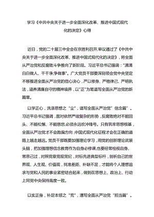 学习《中共中央关于进一步全面深化改革、推进中国式现代化的决定》心得3篇.docx