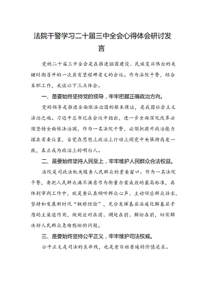 法院干警学习二十届三中全会心得体会研讨发言.docx