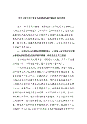 （8篇）关于《整治形式主义为基层减负若干规定》学习感悟范文汇编.docx