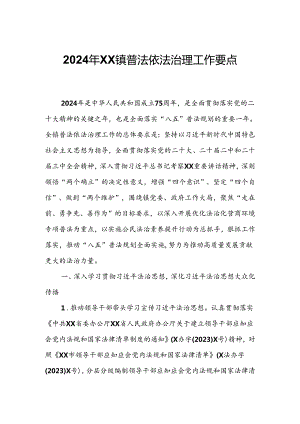 2024年XX镇普法依法治理工作要点.docx