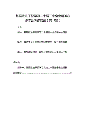 （11篇）基层政法干警学习二十届三中全会精神心得体会研讨发言范文.docx