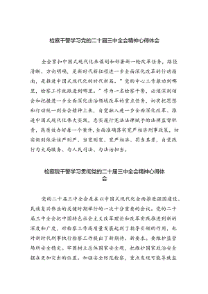 检察干警学习党的二十届三中全会精神心得体会范本8篇（最新版）.docx