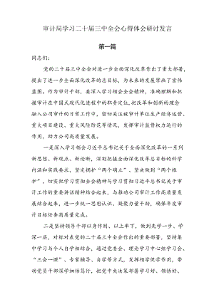 审计局学习二十届三中全会心得体会研讨发言6篇.docx