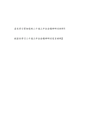 县长副县长学习贯彻党的二十届三中全会精神研讨发言材料2篇.docx