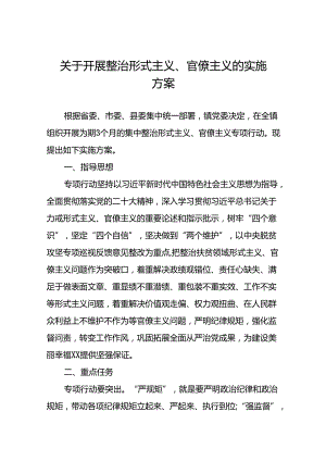 关于组织开展集中整治形式主义官僚主义专项行动实施方案6篇.docx
