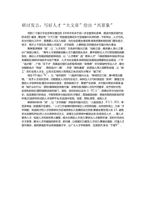 研讨发言：写好人才“大文章” 绘出“兴景象”.docx