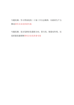 国有企业高质量发展专题党课讲稿宣讲报告2篇（含学习党的二十届三中全会）.docx