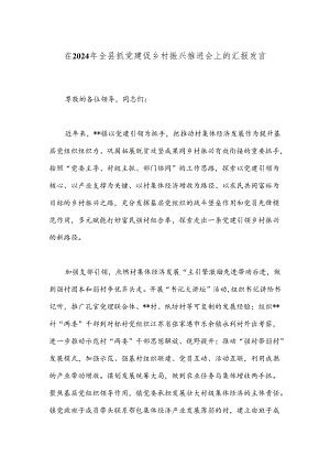 在2024年全县抓党建促乡村振兴推进会上的汇报发言.docx