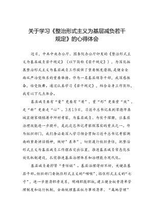 5篇整治形式主义为基层减负若干规定的学习感悟.docx