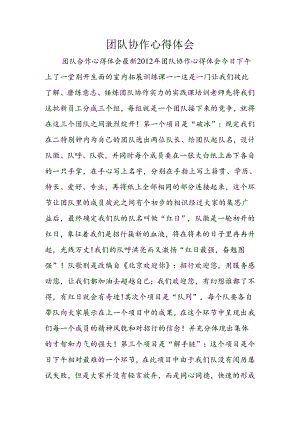 团队协作心得体会.docx