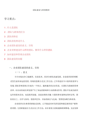 团队建设与管理教案.docx