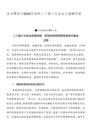 在专题学习2024年党的二十届三中全会公报辅导党课稿九篇.docx
