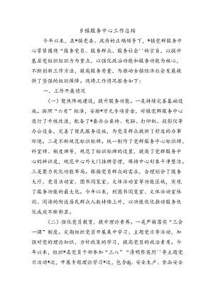 乡镇服务中心工作总结.docx