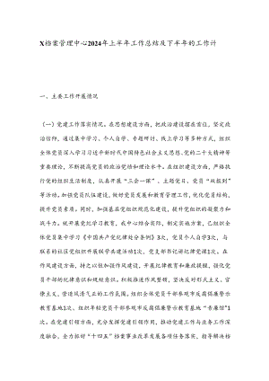 X档案管理中心2024年上半年工作总结及下半年的工作计划.docx