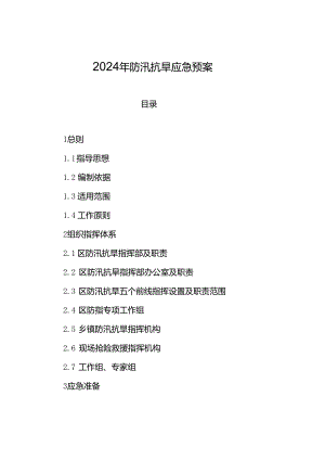 2024年防汛抗旱应急预案.docx