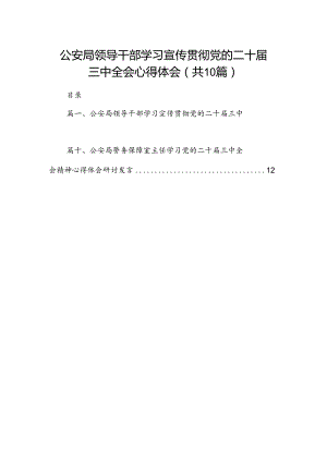（10篇）公安局领导干部学习宣传贯彻党的二十届三中全会心得体会（详细版）.docx