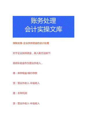 做账实操-企业扶持资金的会计处理.docx