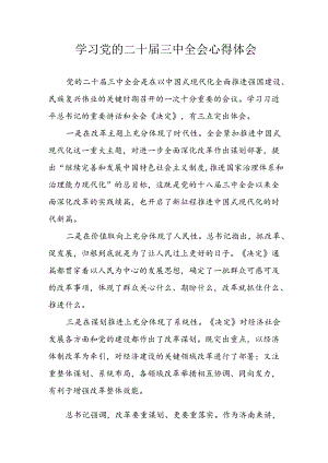 2024年学习学习党的二十届三中全会个人心得感悟 （6份）.docx
