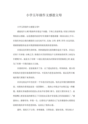 小学五年级作文感恩父母.docx