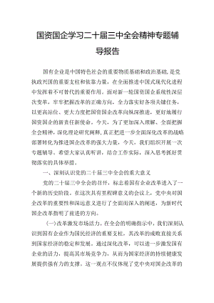 国资国企学习二十届三中全会精神专题辅导报告.docx