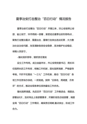 公安2024年全力推进夏季治安打击整治“百日行动”情况汇报二十七篇.docx