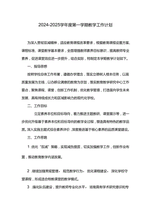 2024—2025学年度第一学期教学工作计划.docx