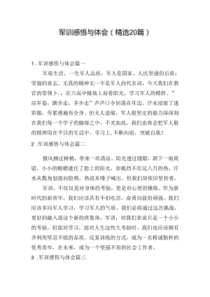 军训感悟与体会（精选20篇）.docx