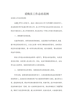 采购员工作总结范例.docx