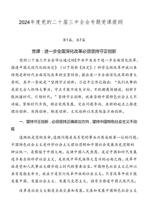 2024年度党的二十届三中全会专题党课提纲.docx