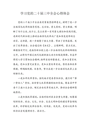 2024年学习学习党的二十届三中全会个人心得感悟 合计4份.docx