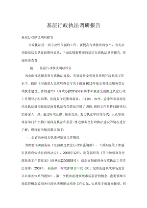 基层行政执法调研报告.docx