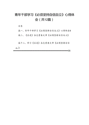 （12篇）青年干部学习《必须坚持自信自立》心得体会汇编.docx