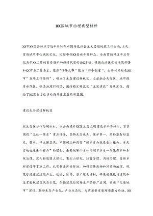 XX区城市治理典型材料.docx