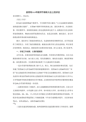 县领导2024年教师节表彰大会上的讲话 二.docx