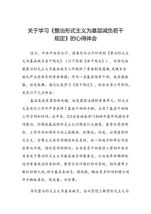 学习整治形式主义为基层减负若干规定心得体会6篇.docx