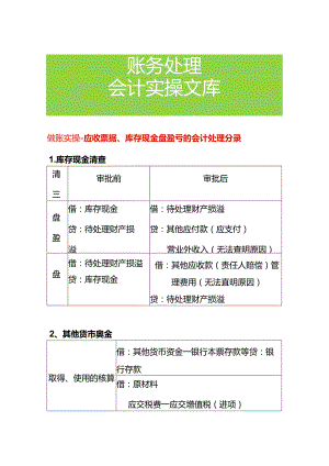 做账实操-应收票据、库存现金盘盈亏的会计处理分录.docx