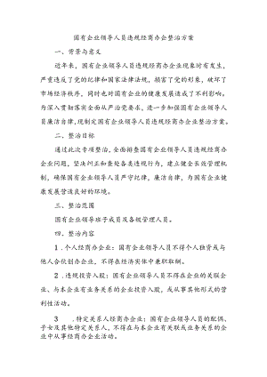 国有企业公司领导人员违规经商办企整治方案.docx