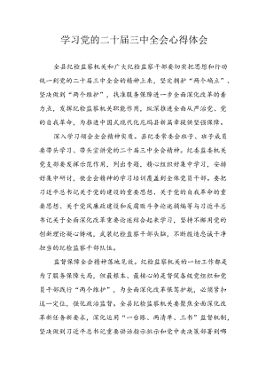 2024年学习学习党的二十届三中全会个人心得感悟 （汇编4份）.docx