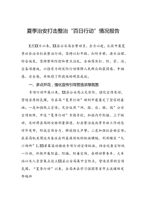 公安交警推进2024年夏季治安打击整治行动情况报告十八篇.docx