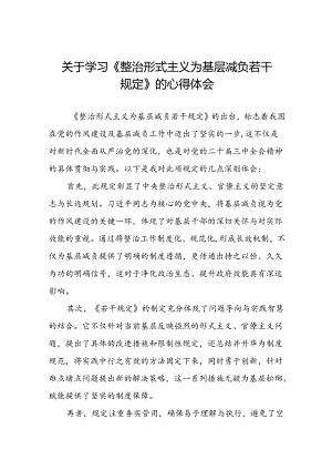 关于整治形式主义为基层减负若干规定的学习体会9篇.docx