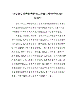 公安局交管大队大队长二十届三中全会学习心得体会.docx