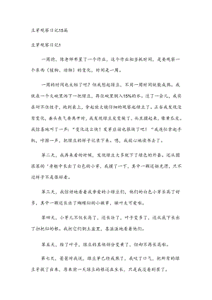 豆芽观察日记15篇.docx