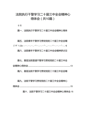 （10篇）法院执行干警学习二十届三中全会精神心得体会范文.docx