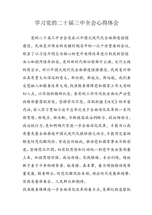 2024年学习学习党的二十届三中全会个人心得体会 （15份）.docx