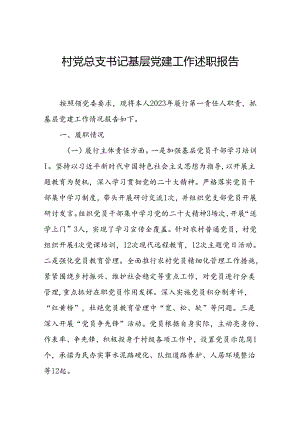 村党总支书记基层党建工作述职报告.docx