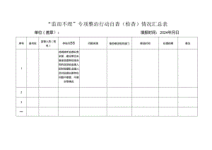 “监而不理”专项整治行动自查（检查）情况汇总表.docx