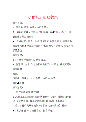 小稻秧脱险记教案.docx